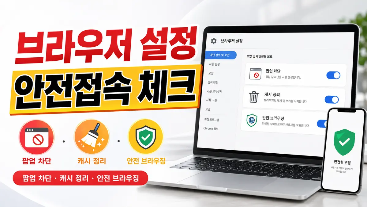조개파티 안전접속을 위한 브라우저 설정 방법