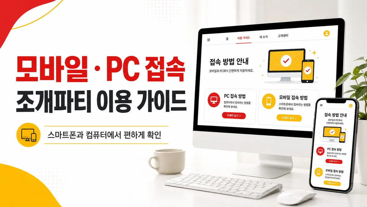 조개파티 모바일·PC 접속 차이와 이용 가이드