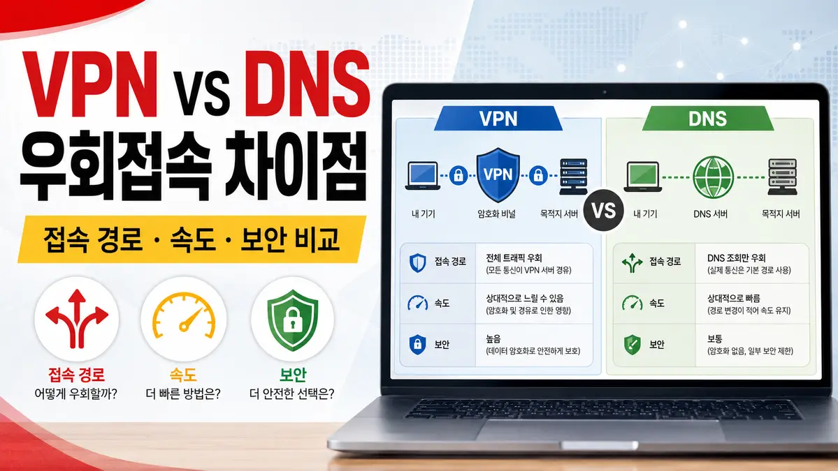 조개파티 VPN과 DNS 우회접속 차이점 정리